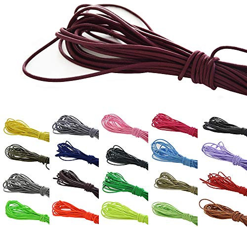 Roban Fashion 10 m elastische Gummikordel 3mm Gummischnur Elastische Kordel Hutgummi Auswahll aus 32 Farben,Bordeaux