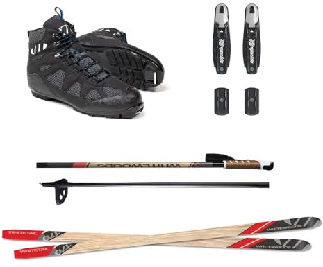 Whitewoods Whitetail Adult Metal Edge Cross-Country NNN Ski Package - Skis, Boots, Bindings, Poles | 170CM (for Skiers 131-155 lbs.) (EU Boot Size: 40)