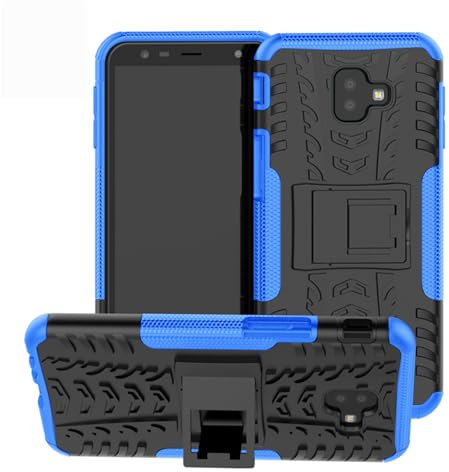 Oudoor Hülle Kompatibel mit Samsung Galaxy J6+ | Case Panzer Hülle Cover Schutzhülle Etui Bumper | Blau