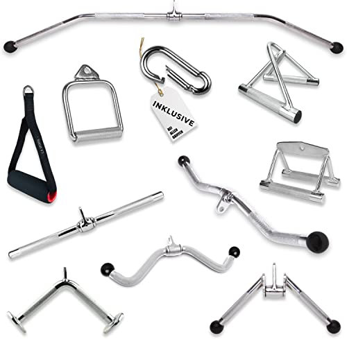 C.P. Sports Einhandgriff/Parallelgriff/Trizepsgriff/Bizeps-Trizeps Stange/Latzugstange/ + 1 Karabinerhaken für Bodybuilding Krafttraining Fitness Training Gym Sport (Triangelgriff)