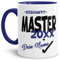 Tassendruck Master-Tasse Geschafft Master 20XX - Selbst gestalten mit Jahr und Name zum bestandenen Master/Abschluss/Lernen/Prüfung/personalisierte Geschenk-Idee/Innen & Henkel Dunkelblau
