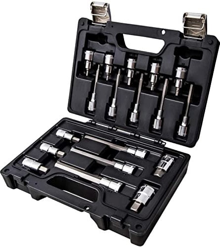 Beta 923E-PE/C18 Steckschlüssel Set, Werkzeugkoffer mit 18 Teilen (1/2“ vierkant Werkzeug, robustes und langlebiges Tool, Werkstatt Zubehör in verschiedenen Größen, Werkzeug Set), Schwarz