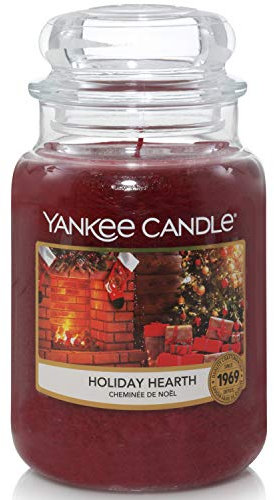 Yankee Candle Scented Candle, Holiday Hearth Large Jar Candle, Up to 150 Hours Burn Time