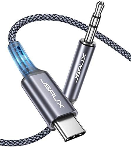 JSAUX USB C to 3.5mm Jack Aux Cable 1M, Aux to USB C USB Type C Adapter to 3.5mm Male Headphone Cable Car Audio Cord Compatible with iPhone 15 Pro Max, Samsung Galaxy S23 S22 Ultra, iPad Pro, Pixel