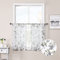 Tollpiz Durchscheinender Blumengardine mit grauem Kirschblüten- und Schmetterlings-Aufdruck, halbe Vorhänge, Küchenstange, Voile, Leinen-Optik, weiß, 76.2 x 91.4 cm lang, 2er-Set