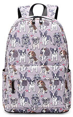 Wadirum Kinder Niedlich Schule Buchtasche Leichtgewicht Rucksack für Kinder Hund