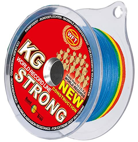 WFT KG Strong Multicolor 0,22mm 32kg - 540m geflochtene Schnur zum Hochseeangeln, Meeresschnur für Multirollen, Angelschnur für Norwegen