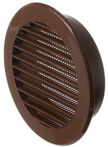 Ø 100mm Marrone Rotonda Griglia di Ventilazione in Plastica - Griglie D'Aerazione