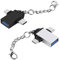 OTG-Adapter 2 in 1 Typ C Micro USB 3.0 OTG-Adapterkonverter mit Schlüsselanhänger USB C Konvertieren Anschluss für Samsung Galaxy Note 10 S9 S8 Note 9, Google Pixel (2PACK)
