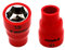WEDO Llave de vaso aislada 1000V VDE,Llave de vaso de Hexagonal,17mm,Accionamiento de 3/8'',Largo 46mm,Llave de vaso,Acero CRV,IEC 60900