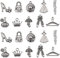 KitBeads 100 Stück tibetische Frau Charms Vintage Kleid Handtasche Parfüm Charms Mixed Style High Heel Regenschirm Damen Charms für Schmuckherstellung