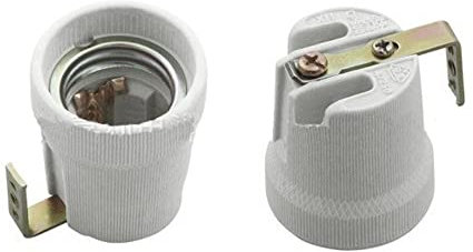 2 Stück E27 ES Ceramic Socket Bulb Holder Fixing Bracket Bakelite Heat Lamp 250V 4A EU Type