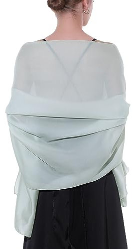 SWAT PANY Stola Damen Festlich Schultertuch Abendkleid Frauen Schal Türkis Tücher Chiffon Stola Dünn Pashmina Sommer