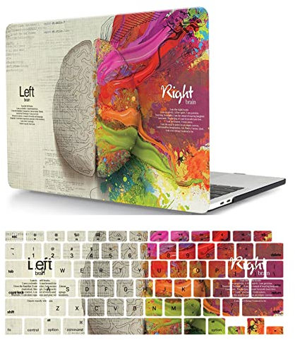 Custodia per Macbook Pro 15 pollici 2019 2018 2017 2016 Pubblicazione Modello A1990 A1707 con Touch Bar e Touch ID, Copertina Rigida in Plastica Protettiva e Tastiera Cover, cervello1