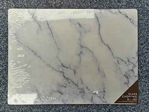 Deenz 50X40Cm Tempered Glass Worktop Saver Marble Dishwasher Safe 5mm Chopping Board
