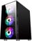 SaharaGaming P44 BLACK gaming tempered glasses case with fan & hub (White 4 x Pirate Eye, Universal Hub)