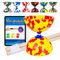 Juggle Dream Jester Diabolo Set - avec Axe Fixe Diabolo, Baguettes en Bois et Vidéo d'apprentissage en Ligne - Jouets de Jonglage (Rouge/Jaune)