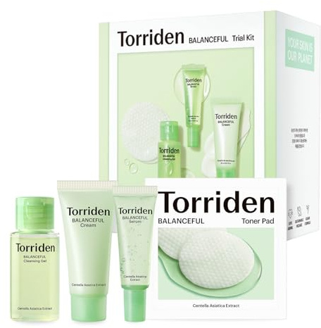 Torriden Balanceful Trial Kit | 4pcs | Soothing 5D Cica Complex, Skincare Sets and Kits, Korean Skincare
