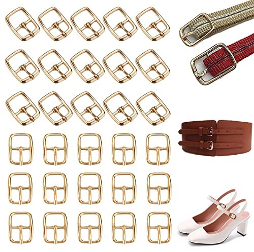30 Stücke Metall Rollschnallen, 12mm Metall Schuhschnallen, Gürtelschnallen Set, Goldene Quadratische Metallschnallen, DIY Rollschnalle Mini für Handtaschen, Gürtel, Schuh, Gepäcktasche, DIY Zubehör