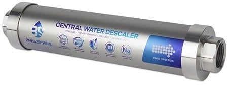 briskspring Decalcificante per acqua senza sale per tutta la casa, sistema di addolcimento dell'acqua, decalcificante per scaldabagni da ¾ di pollice, impedisce la formazione di calcare su scaldabagni