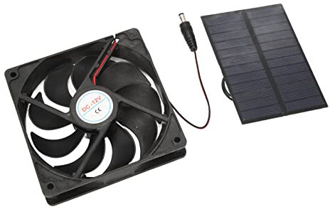Kit de Ventilador de Panel Solar para Exteriores Silicio Monocristalino para Caravanas Campistas Aseos Casas de Mascotas 12V 3W
