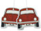BRISA VW Collection - Volkswagen Luft-Erfrischer-Duft-Spender fürs Auto im Käfer Motiv Doppelpack (Melone/Rot)