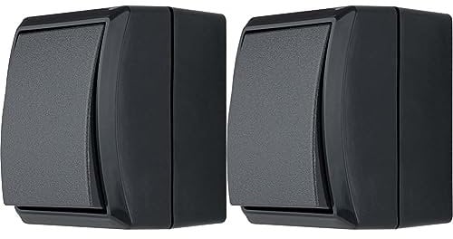REV 0007301900 AquaForm, Ausschalter - Wechselschalter Feuchtraum IP44, Aufputz, anthrazit (Packung mit 2)