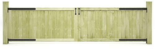 Homgoday Gartentore 2 STK. Holztor Pforte Tor Gartenzaun Gartentür Gartenpforte Zauntor Zauntür Hoftor Hoftür Einfahrtstor für Garten Terrasse Innenhof Kiefernholz Imprägniert 300x75 cm