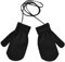 IQYU Strapsgürtel Lack Strickhandschuhe Damen Winter mit Schnüre gestrickte solide niedliche Handschuhe warme Handschuhe Ohrenwärmer Schwarz Damen Handschuhe Lang Winter (Black, One Size)