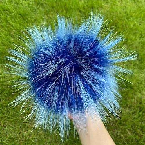 2 Stück natürlicher Fuchsfell-Bommel, Fellbommel für Mützen, Mützen, DIY Fellbommel für Mützen, Taschen, Schal-Zubehör