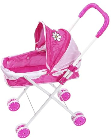 EHJRE Faltbarer Puppenwagen, Valentinstagsgeschenke für Kinder, Rollenspiele, Pädagogisches Mädchen, Geschenkwagen, Spielzeug, Mini Kinderwagen, Stil A