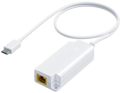 AGILEPOELINK Gigabit PoE to USB C Converter 5V 10W Charging Gigabit PoE USB C Network and Power Supply Adapter, 10/100/1000Mbps High Speed Plug & Play