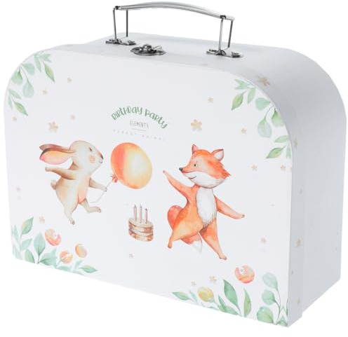 Healeved Pappkoffer für Jungen, Mädchen, dekorativ, Spielzeugkoffer, Aufbewahrungsbox, Vintage, für Partys, Geburtstag und Zubehör für Jungen, Mädchen, mit Griff