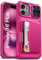 Vihibii for iPhone 16 Plus Case Wallet with Card Holder (4 Cards) [RFID Blocking] & Slide Camera Cover & Raised Edges Protect Screen, Shockproof Rugged Phone Case for iPhone 16 Plus 5G 6.7 2024, Pink