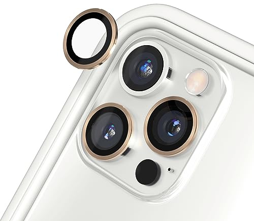 RhinoShield 9H Tempered Glass Kameraprotektoren, kompatibel mit [iPhone 11 Pro / 11 Pro Max / 12 Pro] Stoß- und Kratzfest, hohe Klarheit, explosionssicheren Schutz, Anti-Beschlag-Technologie - Gold