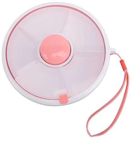 Snack-Behälter, 5 Fächer, Snack-Spinner-Bündel, Snack-Drehbehälter mit Deckel, Auslaufsicher, Auslaufsichere Versiegelung, Obst-Rotationsbündel (PINK)