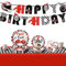 Rennwagen-Partyzubehör für Jungen, Race Car Birthday Decoration, Geburtstag Deko Set, Partydekoration Geschirr Party Supplies Set (rot)