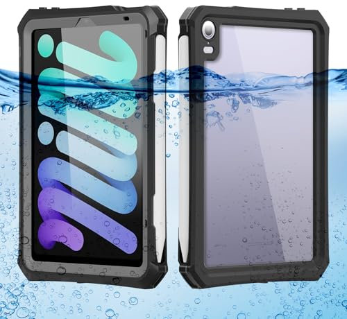 FONREST IP68 Waterproof Case Compatible with iPad mini (A17 Pro 7th Gen) 8.3'' 2024/ Mini 6 w/Pencil Holder Kickstand Shock-Dust-Proof Full-Sealing Cover Compatible with Magic Keyboard A2993 A2995
