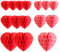 Eidoct 15-teiliges Wabenbälle-Set in Herzform, hochwertige Valentinstagsdekoration, hängende Herz-Pompons für Verlobung, Geburtstag, Hochzeit, Party, Jahrestag, Brautparty, Wanddekoration