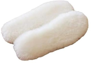 YUGWNN Soletta Termica Invernale in Vera Lana per Uomo e Donna, Morbida e Calda Soletta di Ricambio per Pantofole, Zoccoli da Lavoro, Stivali da Sci, 1 Paio - Bianco/40.5 EU