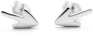 TALISMAN JEWELLERY Ohrringe aus 925er Silber mit Knopfverschluss - Pfeil des Jakobsweges (11 mm x 6 mm), 11 MM x 6 MM, Sterling Silber Zirkonia, Kein Edelstein