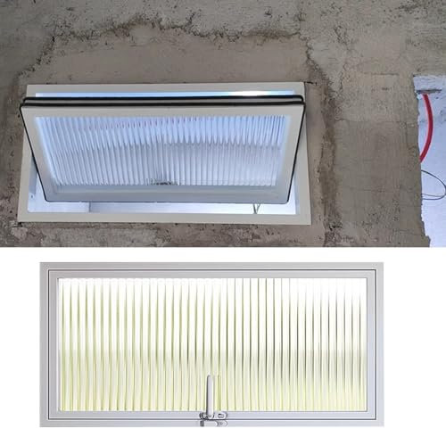 Finestre Finestra a Traversa Girevole per Seminterrato, Finestre Panoramiche Interne a Filo con Viti e Maniglie, Finestra di Illuminazione Sostitutiva in Alluminio per Fienili(100 x 50 cm (39.5 x 20