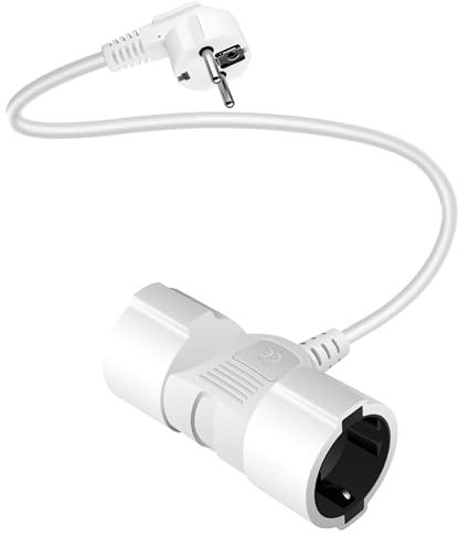 Verlängerungskabel Doppelstecker, Mehrfachsteckdose 2 Fach mit Flexible Kable, Strom Verlängerungskabel mit Doppelsteckdose Max 3500W, Deutsch Konverter Buchse EUSteckerfür Haus, Weiß 0.5 22 m