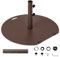 RELAX4LIFE Pied de Parasol Lourd en Métal 23 KG pour Poteaux φ40/50 MM, Pied Parasol avec 2 Boutons de Serrage & Poignée de Transport, 70x65CM pour Terrasse Jardin Patio