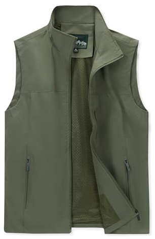LBL Men's Fishing Vest Outdoor Safari Utility Vest Casual Quick Dry Gilets Summer Lightweight Sleeveless Jacket Photography Travel Waistcoat Tops with Multi Pockets