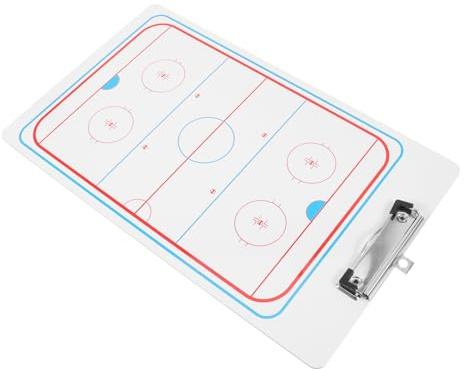 Eishockey Taktikboard 38x23x0,2cm für Trainer aus PVC | Weiß, Tragbar und Klar Beschriftbar, für Feld und Teamtraining, Schnelle Anpassungen