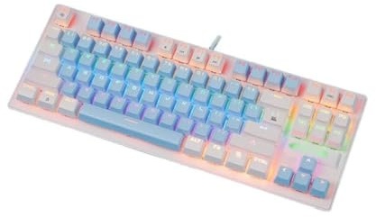 SHRGOMPIT Wired Gaming Keyboard LED Rainbow Gaming Backlit Mini Compact Gaming Compatible with PC/Computer