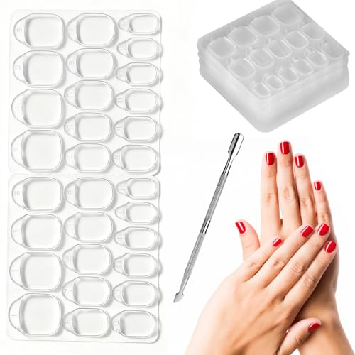 1200 pezzi di colla per unghie finte, linguette adesive per unghie finte con lima per unghie, 80 fogli di gel trasparente traspirante biadesivo | Adesivi facili da applicare, regalo per