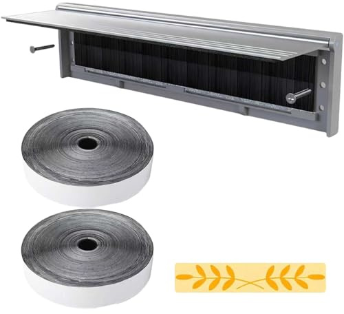 3-Piece Set Letter Box Flap, Letter Box for Door, Letterbox Cover with Letterbox Number Sticker and Double-Sided Tape for 40-80mm Wooden, Upvc, Composite, Internal and External Doors