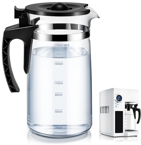Potchen Replacement Carafe Compatible with Ropot100 Countertop Water Purifier, Water Storage Jar Compatible with Bluevua ROPOT100 & ROPOT(UV) Reverse Osmosis Systems, 1700mL, Borosilicate Glass